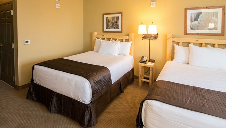 The beds in the Double Queen Suite (Accessible Shower) 